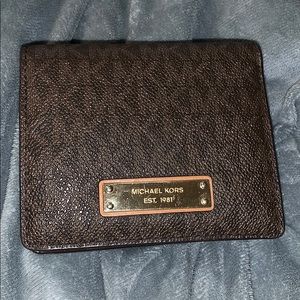 Michael Kors Brown Wallet - MK Logo Print